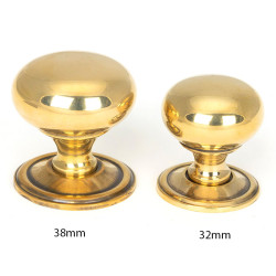Aged Brass Mushroom Cabinet Knob