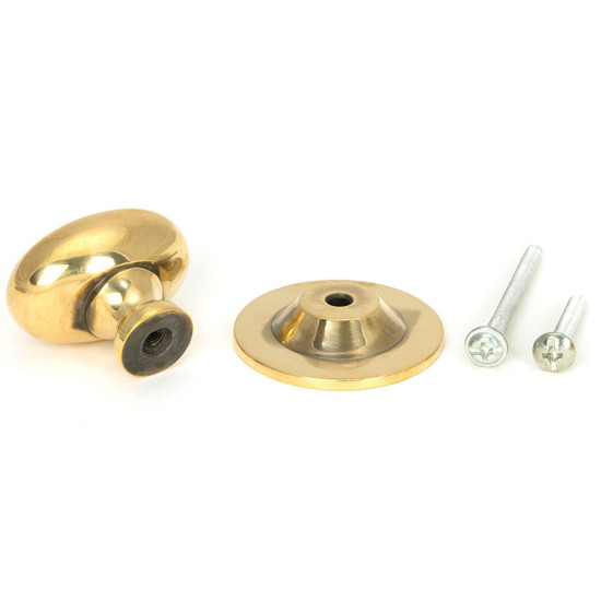 Aged Brass Oval Cabinet Knob