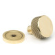 Aged Brass Brompton Cabinet Knob on Round Rose
