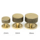 Aged Brass Brompton Cabinet Knob on Round Rose