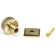 Aged Brass Brompton Cabinet Knob on Square Rose