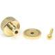 Polished Brass Brompton Cabinet Knob on Round Rose
