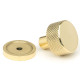 Polished Brass Brompton Cabinet Knob on Round Rose
