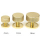 Polished Brass Brompton Cabinet Knob on Round Rose