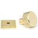 Polished Brass Brompton Cabinet Knob on Square Rose