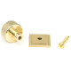 Polished Brass Brompton Cabinet Knob on Square Rose