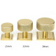Polished Brass Brompton Cabinet Knob on Square Rose