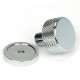 Polished Chrome Brompton Cabinet Knob on Round Rose