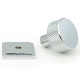 Polished Chrome Brompton Cabinet Knob on Square Rose