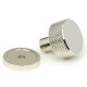 Polished Nickel Brompton Cabinet Knob on Round Rose