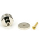 Polished Nickel Brompton Cabinet Knob on Round Rose