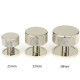 Polished Nickel Brompton Cabinet Knob on Round Rose