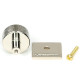 Polished Nickel Brompton Cabinet Knob on Square Rose