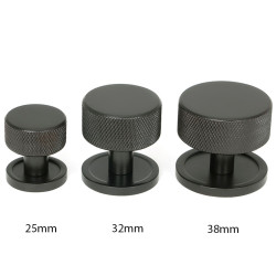 Aged Bronze Brompton Cabinet Knob on Round Rose