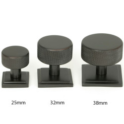 Aged Bronze Brompton Cabinet Knob on Square Rose
