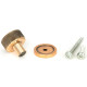 Polished Bronze Brompton Cabinet Knob on Round Rose