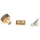 Polished Bronze Brompton Cabinet Knob on Square Rose