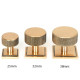 Polished Bronze Brompton Cabinet Knob on Square Rose