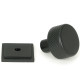 Matt Black Brompton Cabinet Knob on Square Rose