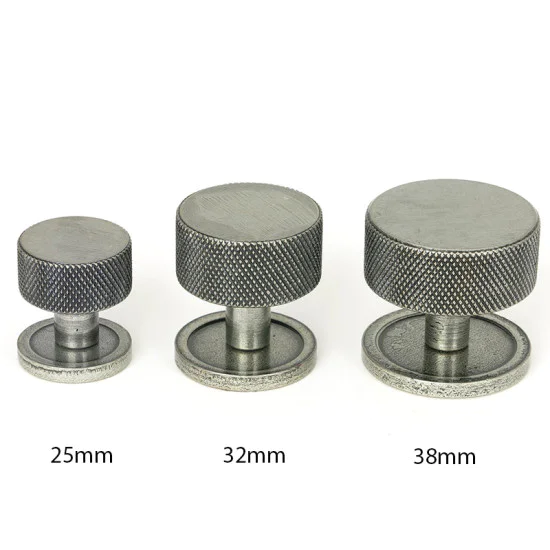 Blacksmith Pewter Patina Brompton Cabinet Knob on Round Rose