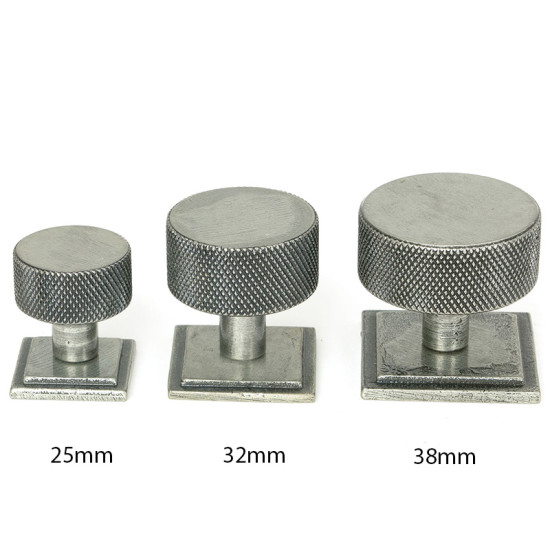 Blacksmith Pewter Patina Brompton Cabinet Knob on Square Rose
