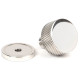 Polished Stainless Steel Brompton Cabinet Knob on Round Rose