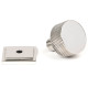 Polished Stainless Steel Brompton Cabinet Knob on Square Rose