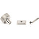 Polished Stainless Steel Brompton Cabinet Knob on Square Rose
