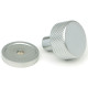 Satin Chrome Brompton Cabinet Knob on Round Rose