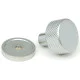 Satin Chrome Brompton Cabinet Knob on Round Rose