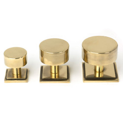 Aged Brass Kelso Cabinet Knob on Square Rose