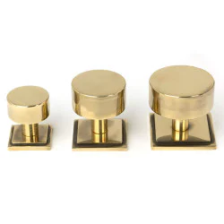 Aged Brass Kelso Cabinet Knob on Square Rose