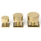 Aged Brass Kelso Cabinet Knob on Square Rose