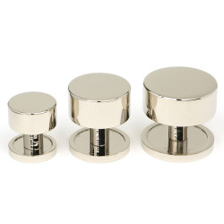 Polished Nickel Kelso Cabinet Knob on Round Rose