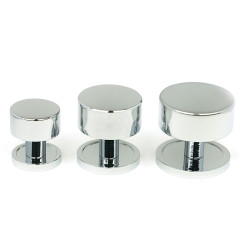 Polished Chrome Kelso Cabinet Knob on Round Rose