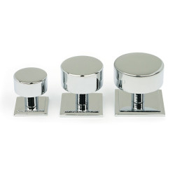 Polished Chrome Kelso Cabinet Knob on Square Rose