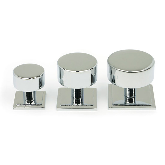 Polished Chrome Kelso Cabinet Knob on Square Rose