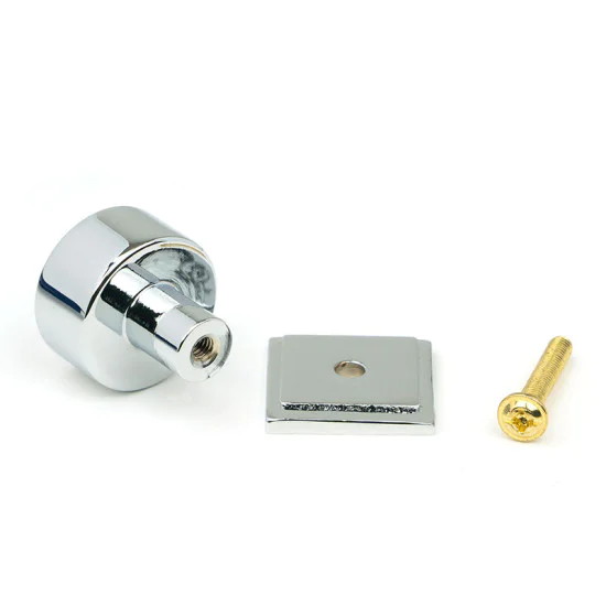 Polished Chrome Kelso Cabinet Knob on Square Rose