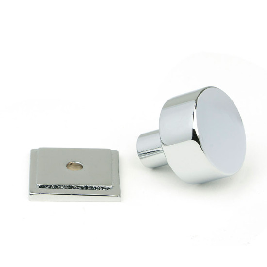 Polished Chrome Kelso Cabinet Knob on Square Rose