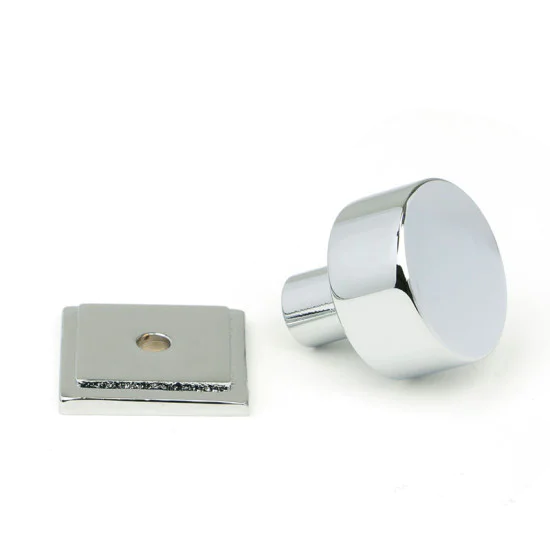 Polished Chrome Kelso Cabinet Knob on Square Rose