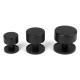 Matt Black Kelso Cabinet Knob on Round Rose