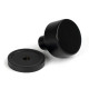 Matt Black Kelso Cabinet Knob on Round Rose
