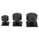 Matt Black Kelso Cabinet Knob on Square Rose