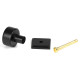 Matt Black Kelso Cabinet Knob on Square Rose