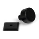 Matt Black Kelso Cabinet Knob on Square Rose