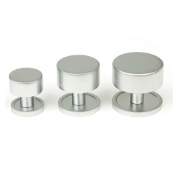 Satin Chrome Kelso Cabinet Knob on Round Rose