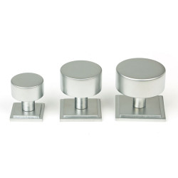 Satin Chrome Kelso Cabinet Knob on Square Rose