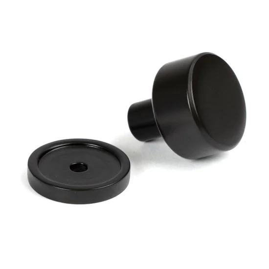 Aged Bronze Kelso Cabinet Knob on Round Rose
