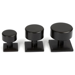 Aged Bronze Kelso Cabinet Knob on Square Rose