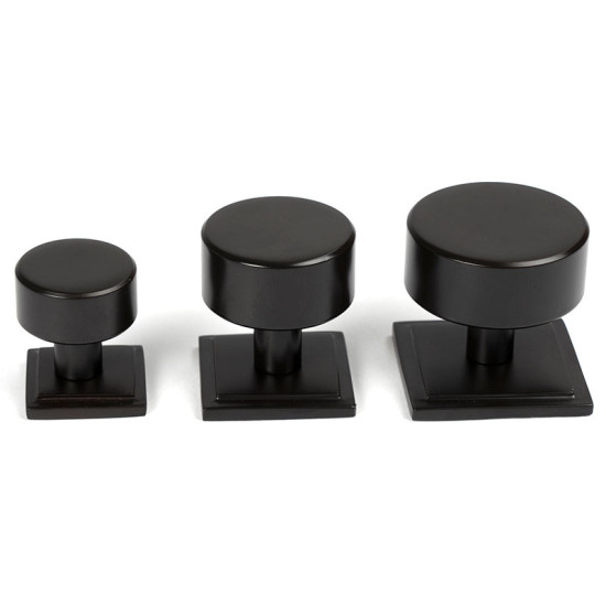 Aged Bronze Kelso Cabinet Knob on Square Rose